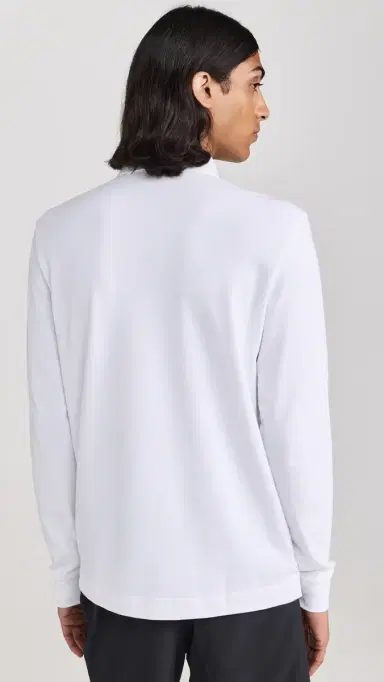 Lacoste Long Sleeve tretch Cotton Paris Polo Blanc | Thumbnail 3 Lacoste Long Sleeve tretch Cotton Paris Polo Blanc | Thumbnail 3