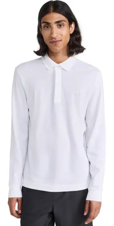 Lacoste Long Sleeve tretch Cotton Paris Polo Blanc | Thumbnail 1 Lacoste Long Sleeve tretch Cotton Paris Polo Blanc | Thumbnail 1