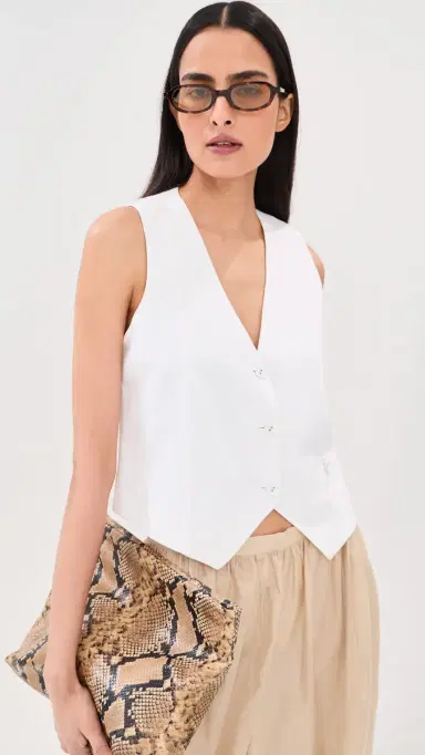 LE BOP Simone Vest White | Thumbnail 2 LE BOP Simone Vest White | Thumbnail 2
