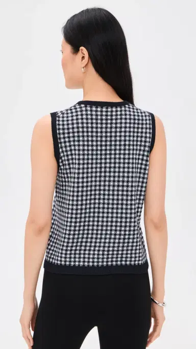 Vince Gingham Tank Black/Off White | Thumbnail 3 Vince Gingham Tank Black/Off White | Thumbnail 3