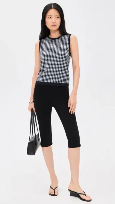 Vince Gingham Tank Black/Off White | Thumbnail 5 Vince Gingham Tank Black/Off White | Thumbnail 5