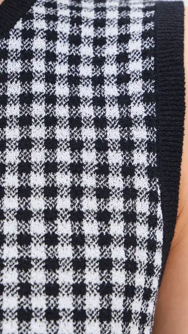 Vince Gingham Tank Black/Off White | Thumbnail 6 Vince Gingham Tank Black/Off White | Thumbnail 6