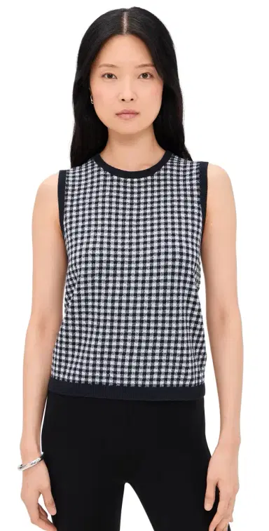 Vince Gingham Tank Black/Off White | Thumbnail 1 Vince Gingham Tank Black/Off White | Thumbnail 1