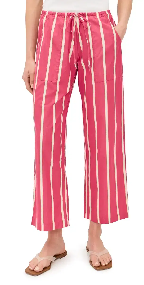 The Pop Stripe Drawstring Pants Raspberry The Pop Stripe Drawstring Pants Raspberry