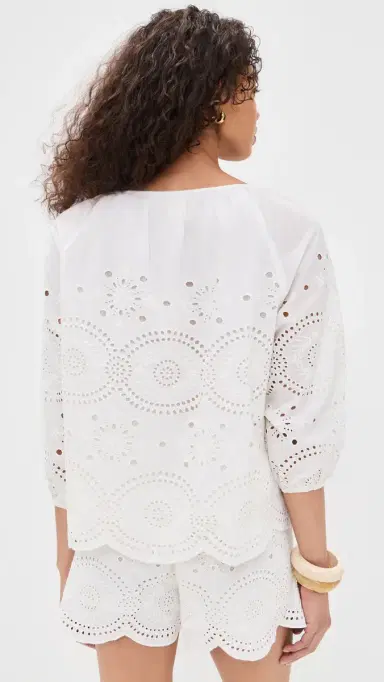 Marea Sophie Top White Eyelet | Thumbnail 3 Marea Sophie Top White Eyelet | Thumbnail 3