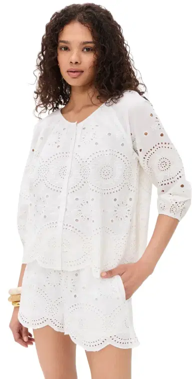 Marea Sophie Top White Eyelet | Thumbnail 1 Marea Sophie Top White Eyelet | Thumbnail 1