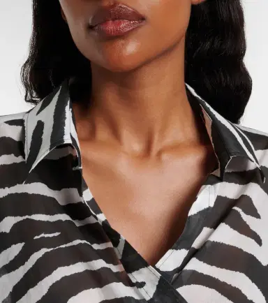 The Attico Zebra-print cotton muslin wrap top | Thumbnail 4 The Attico Zebra-print cotton muslin wrap top | Thumbnail 4