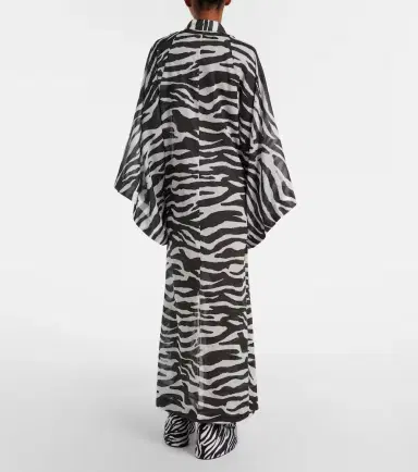 The Attico Zebra-print cotton muslin kaftan | Thumbnail 2 The Attico Zebra-print cotton muslin kaftan | Thumbnail 2