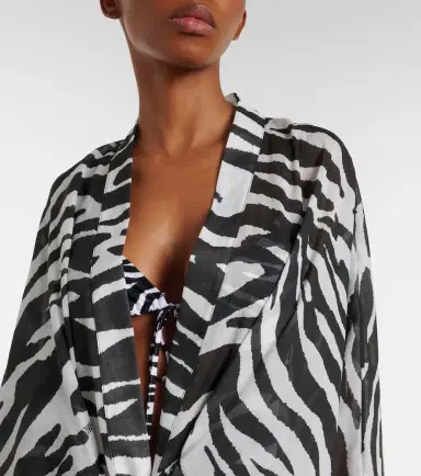 The Attico Zebra-print cotton muslin kaftan | Thumbnail 3 The Attico Zebra-print cotton muslin kaftan | Thumbnail 3