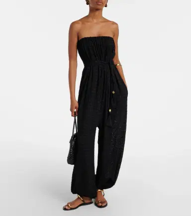 Eres Evening silk and cotton jacquard jumpsuit | Thumbnail 3 Eres Evening silk and cotton jacquard jumpsuit | Thumbnail 3