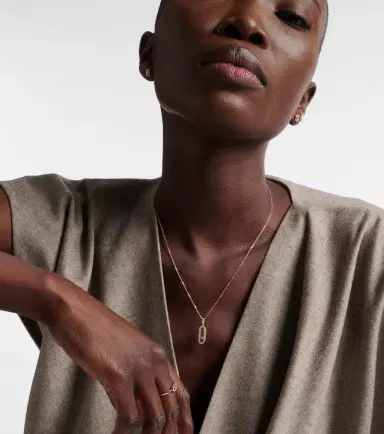 Messika Move Uno Large 18kt rose gold necklace with diamonds | Thumbnail 2 Messika Move Uno Large 18kt rose gold necklace with diamonds | Thumbnail 2