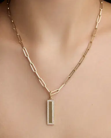 Jennifer Fisher Luxe Narrow Classic Dog Tag in 18K Yellow Gold | Thumbnail 2 Jennifer Fisher Luxe Narrow Classic Dog Tag in 18K Yellow Gold | Thumbnail 2