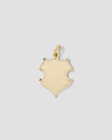 Jennifer Fisher Wave Shield with Pave White Diamonds in 18K Yellow Gold | Thumbnail 2 Jennifer Fisher Wave Shield with Pave White Diamonds in 18K Yellow Gold | Thumbnail 2
