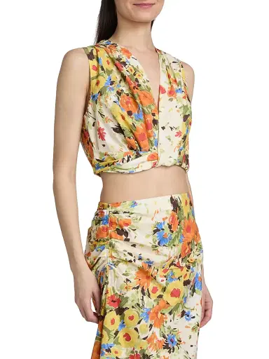 A.L.C. Women's Brooklyn Floral Cotton Crop Top | Thumbnail 4 A.L.C. Women's Brooklyn Floral Cotton Crop Top | Thumbnail 4