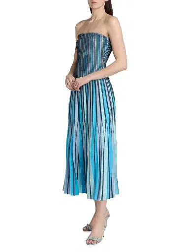 Simkhai Women's Soleil Corded Strapless Midi-Dress - Surf Multi - Size XS | Thumbnail 4 Simkhai Women's Soleil Corded Strapless Midi-Dress - Surf Multi - Size XS | Thumbnail 4