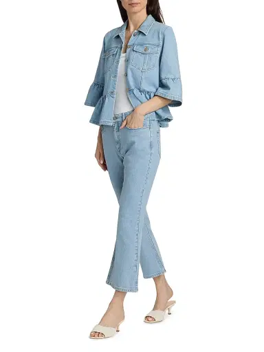 Cinq à Sept Women's Stevie Crop Kick Flare Jeans - Mist - Size 16 | Thumbnail 2 Cinq à Sept Women's Stevie Crop Kick Flare Jeans - Mist - Size 16 | Thumbnail 2