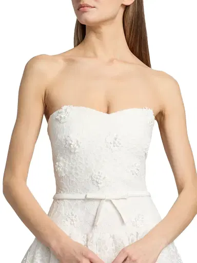 BADGLEY MISCHKA Women's Floral Lace Bow Cocktail Dress - Light Ivory - Size 16 | Thumbnail 6 BADGLEY MISCHKA Women's Floral Lace Bow Cocktail Dress - Light Ivory - Size 16 | Thumbnail 6