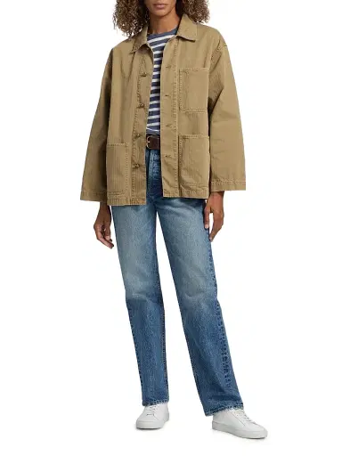 Nili Lotan Women's Franklin Cotton Button-Front Jacket - French Khaki | Thumbnail 2 Nili Lotan Women's Franklin Cotton Button-Front Jacket - French Khaki | Thumbnail 2