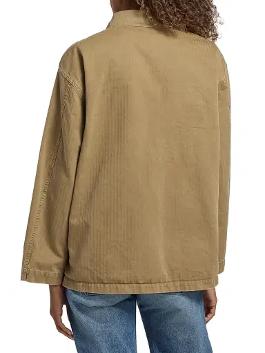 Nili Lotan Women's Franklin Cotton Button-Front Jacket - French Khaki | Thumbnail 5 Nili Lotan Women's Franklin Cotton Button-Front Jacket - French Khaki | Thumbnail 5
