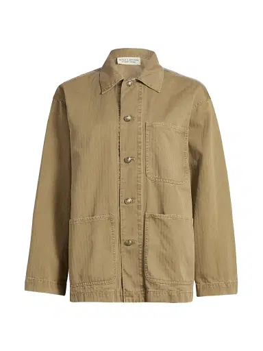 Nili Lotan Women's Franklin Cotton Button-Front Jacket - French Khaki | Thumbnail 1 Nili Lotan Women's Franklin Cotton Button-Front Jacket - French Khaki | Thumbnail 1