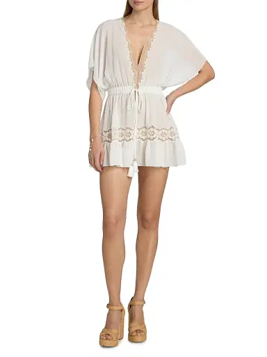 Ramy Brook Women's Alisa Embroidered Lace Cover-Up Dress - White | Thumbnail 2 Ramy Brook Women's Alisa Embroidered Lace Cover-Up Dress - White | Thumbnail 2