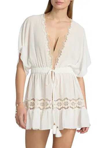 Ramy Brook Women's Alisa Embroidered Lace Cover-Up Dress - White | Thumbnail 3 Ramy Brook Women's Alisa Embroidered Lace Cover-Up Dress - White | Thumbnail 3