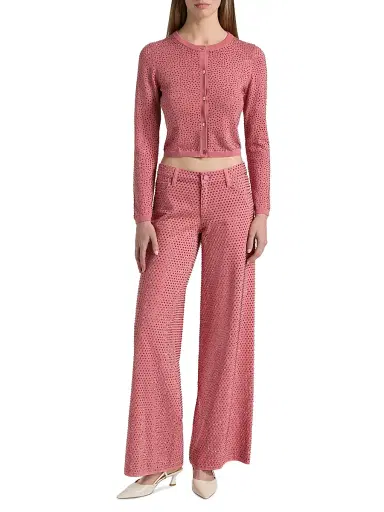 Alice + Olivia Women's Carson Embellished Cardigan - Deep Rose Gold - Size Large | Thumbnail 2 Alice + Olivia Women's Carson Embellished Cardigan - Deep Rose Gold - Size Large | Thumbnail 2