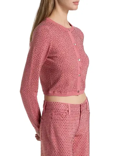 Alice + Olivia Women's Carson Embellished Cardigan - Deep Rose Gold - Size Large | Thumbnail 4 Alice + Olivia Women's Carson Embellished Cardigan - Deep Rose Gold - Size Large | Thumbnail 4