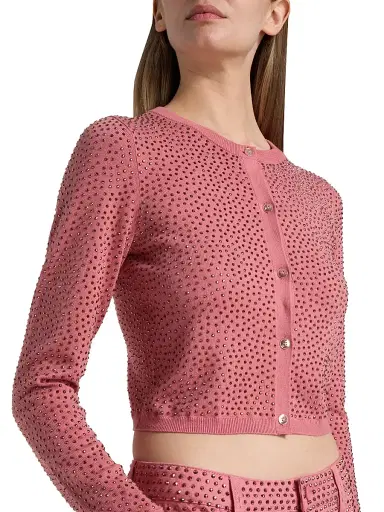 Alice + Olivia Women's Carson Embellished Cardigan - Deep Rose Gold - Size Large | Thumbnail 6 Alice + Olivia Women's Carson Embellished Cardigan - Deep Rose Gold - Size Large | Thumbnail 6