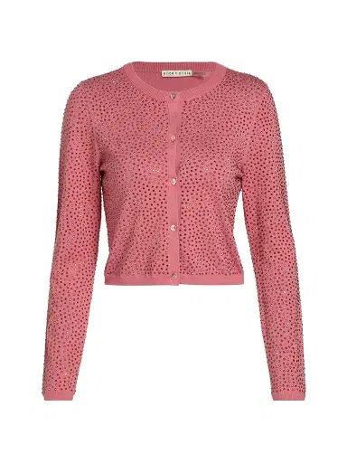 Alice + Olivia Women's Carson Embellished Cardigan - Deep Rose Gold - Size Large | Thumbnail 1 Alice + Olivia Women's Carson Embellished Cardigan - Deep Rose Gold - Size Large | Thumbnail 1