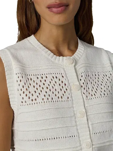 Joe's Jeans Women's The Faye Linen-Cotton Sweater Vest - Ecru | Thumbnail 6 Joe's Jeans Women's The Faye Linen-Cotton Sweater Vest - Ecru | Thumbnail 6
