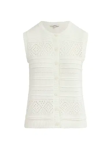 Joe's Jeans Women's The Faye Linen-Cotton Sweater Vest - Ecru | Thumbnail 1 Joe's Jeans Women's The Faye Linen-Cotton Sweater Vest - Ecru | Thumbnail 1