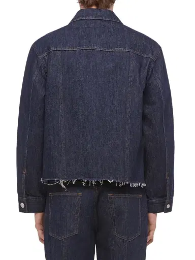 Helmut Lang Men's Brooklyn Cotton Crop Trucker Jacket - Rinsed Indigo - Size XL | Thumbnail 4 Helmut Lang Men's Brooklyn Cotton Crop Trucker Jacket - Rinsed Indigo - Size XL | Thumbnail 4
