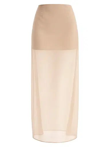 LAMARQUE Women's Farley Sheer Maxi Skirt - Beige - Size Large | Thumbnail 1 LAMARQUE Women's Farley Sheer Maxi Skirt - Beige - Size Large | Thumbnail 1