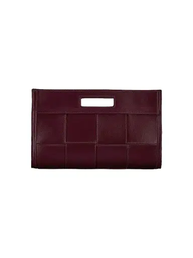 GiGi New York Women's Remy Woven Leather Clutch - Bordeaux | Thumbnail 1 GiGi New York Women's Remy Woven Leather Clutch - Bordeaux | Thumbnail 1
