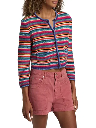 Ba&sh Women's Fanny Striped Cardigan - Size Large | Thumbnail 4 Ba&sh Women's Fanny Striped Cardigan - Size Large | Thumbnail 4