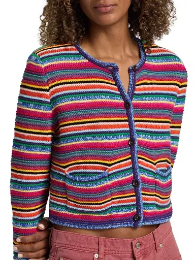 Ba&sh Women's Fanny Striped Cardigan - Size Large | Thumbnail 6 Ba&sh Women's Fanny Striped Cardigan - Size Large | Thumbnail 6