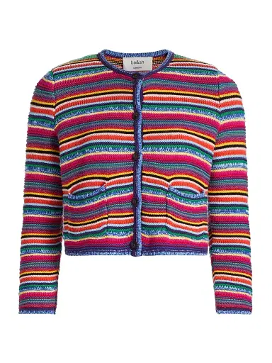 Ba&sh Women's Fanny Striped Cardigan - Size Large | Thumbnail 1 Ba&sh Women's Fanny Striped Cardigan - Size Large | Thumbnail 1