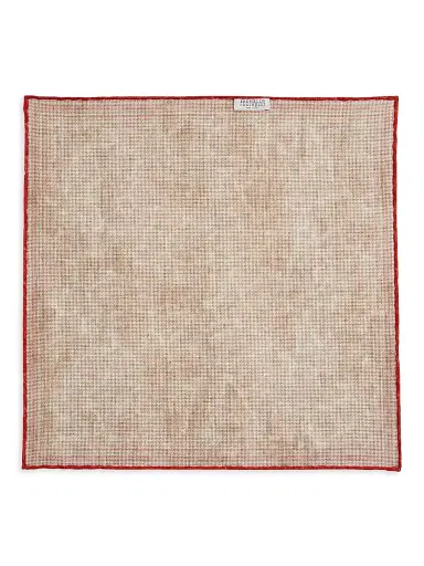 Brunello Cucinelli Men's Silk Paisley Pocket Square - Orange Brown | Thumbnail 3 Brunello Cucinelli Men's Silk Paisley Pocket Square - Orange Brown | Thumbnail 3