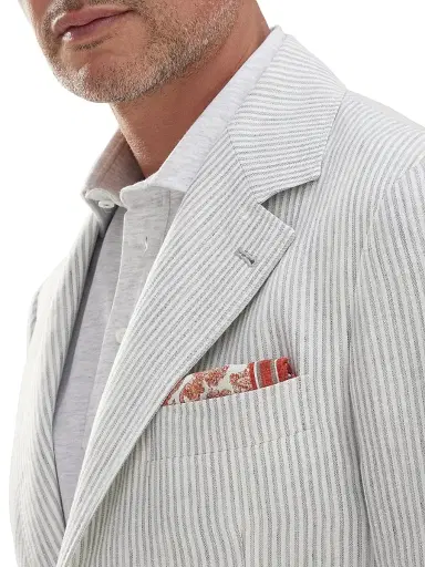 Brunello Cucinelli Men's Silk Paisley Pocket Square - Orange Brown | Thumbnail 4 Brunello Cucinelli Men's Silk Paisley Pocket Square - Orange Brown | Thumbnail 4