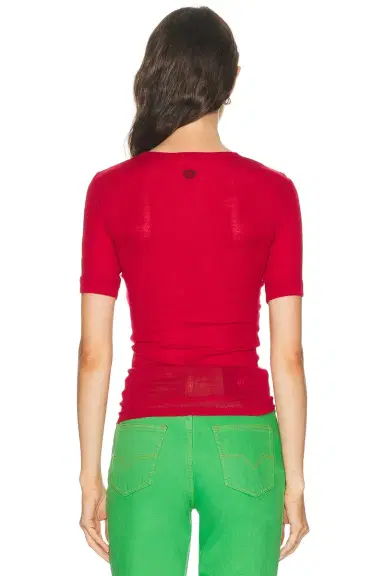 Versace Short Sleeve Rib Top | Thumbnail 3 Versace Short Sleeve Rib Top | Thumbnail 3