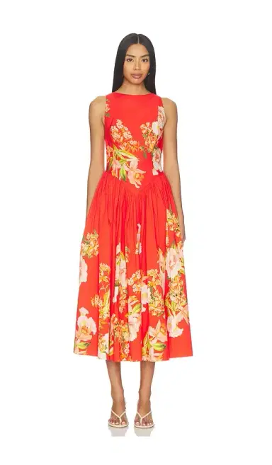 Hemant & Nandita Boat Neck Midi Dress | Thumbnail 1 Hemant & Nandita Boat Neck Midi Dress | Thumbnail 1