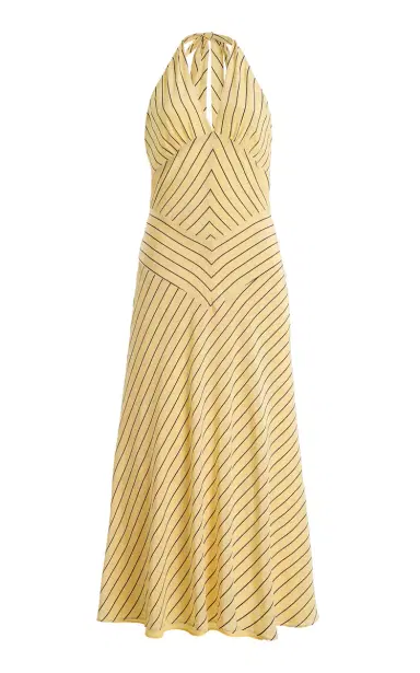 STAUD Louise Striped Silk Midi Dress | Thumbnail 8 STAUD Louise Striped Silk Midi Dress | Thumbnail 8
