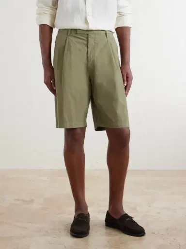 Boglioli Straight-Leg Pleated Cotton-Blend Poplin Shorts - Men | Thumbnail 3 Boglioli Straight-Leg Pleated Cotton-Blend Poplin Shorts - Men | Thumbnail 3