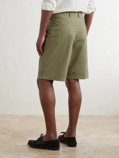 Boglioli Straight-Leg Pleated Cotton-Blend Poplin Shorts - Men | Thumbnail 4 Boglioli Straight-Leg Pleated Cotton-Blend Poplin Shorts - Men | Thumbnail 4