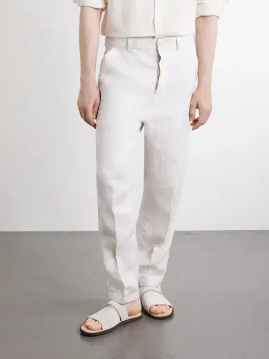 Brunello Cucinelli Straight-Leg Herringbone Linen Trousers - Men | Thumbnail 3 Brunello Cucinelli Straight-Leg Herringbone Linen Trousers - Men | Thumbnail 3