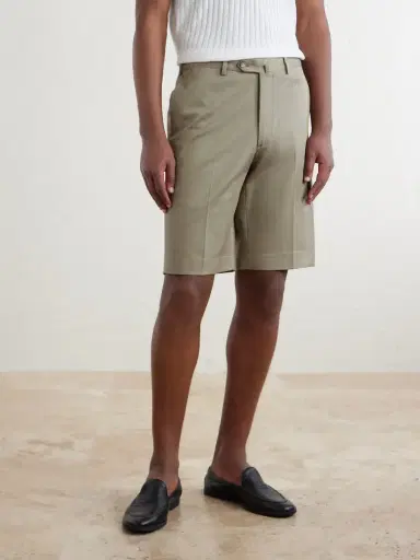 De Petrillo Straight-Leg Cotton-Blend Twill Shorts - Men | Thumbnail 3 De Petrillo Straight-Leg Cotton-Blend Twill Shorts - Men | Thumbnail 3