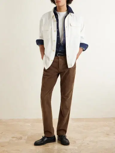 James Perse Slim-Fit Straight-Leg Cotton-Blend Corduroy Trousers - Men | Thumbnail 2 James Perse Slim-Fit Straight-Leg Cotton-Blend Corduroy Trousers - Men | Thumbnail 2