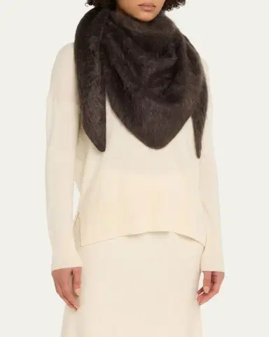 Lisa Yang Brushed Cashmere Bandana Scarf | Thumbnail 3 Lisa Yang Brushed Cashmere Bandana Scarf | Thumbnail 3