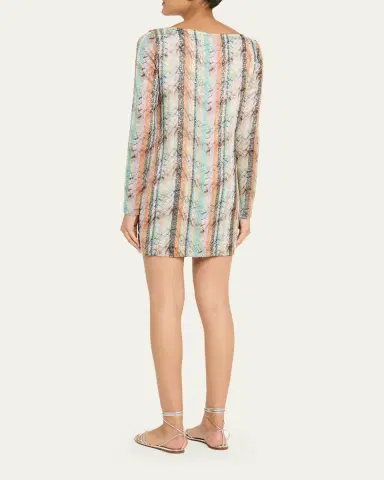 Missoni Multi-Technique Long-Sleeve Mini Dress | Thumbnail 3 Missoni Multi-Technique Long-Sleeve Mini Dress | Thumbnail 3